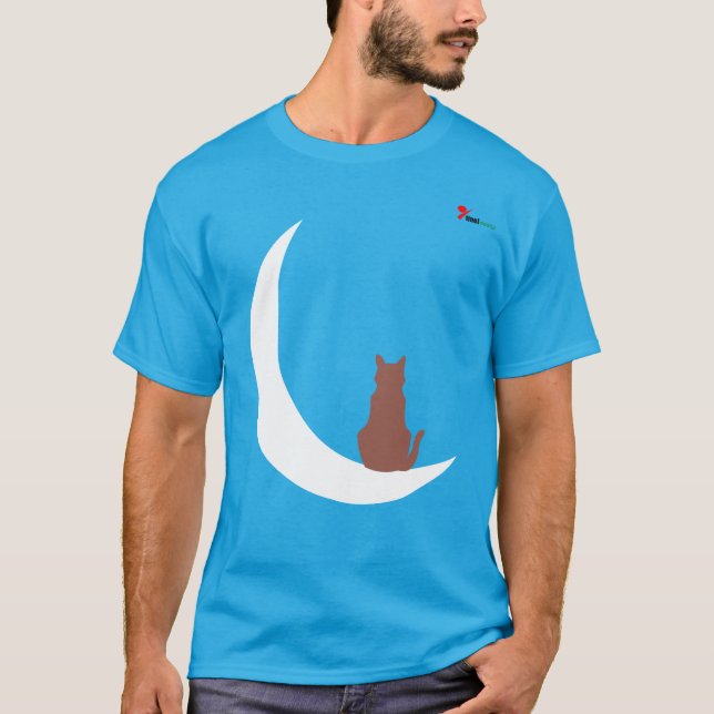 T-shirt "Moonlight Whiskers" Silhouette de Chat Minimalist (Devant)