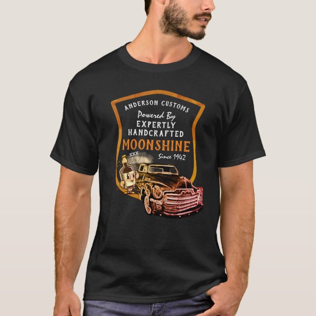 T-shirt Moonshine artisanale N'Importe Quel Nom Alimenté P (Devant)