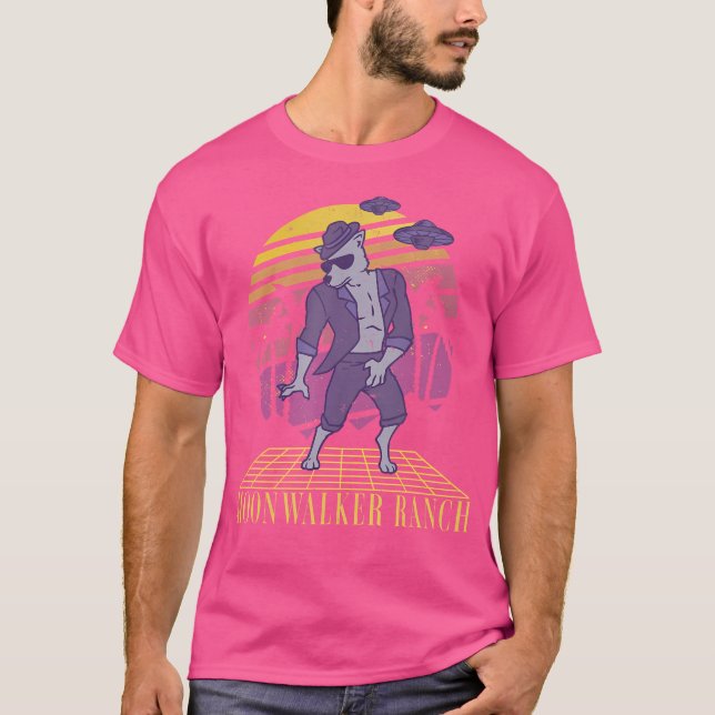 T-shirt Moonwalker Ranch Werewolf Danser Retro Sunset Ufo (Devant)