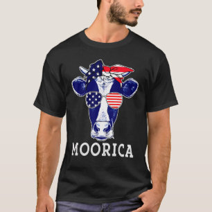 T-shirt Moorica Fermier Américain de Vaches Joyeux 4 Juill