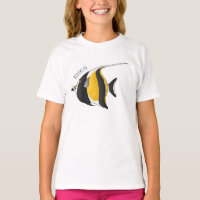 Moorish idol fish cartoon illustration 