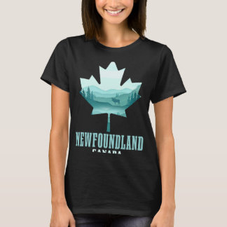 T-shirt Moose à feuilles d'érable de Terre-Neuve Vintage C