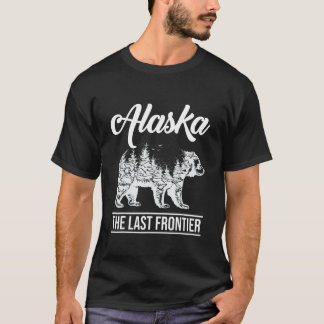 T-shirt Moose Alaska Dernière frontière Alaska Grizzly Bea