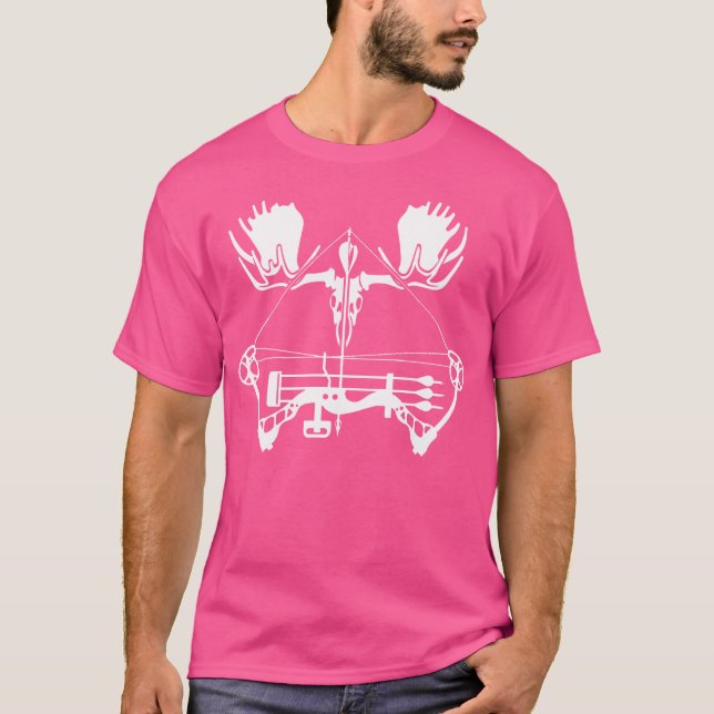 T-shirt Moose Bow Hunting Archery Illustration Hunter (Devant)