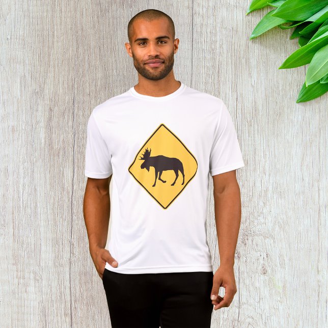T-shirt Moose Crossing Road Sign Wildlife Safety (Créateur téléchargé)