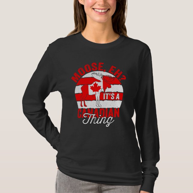 T-shirt Moose Eh Drapeau canadien Fête du Canada Femme Map (Devant)