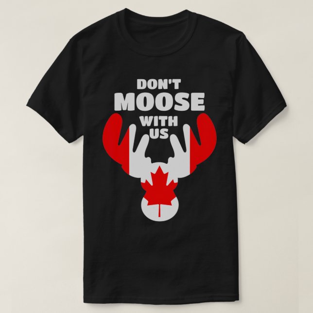 T-shirt Moose Elk Canada Cerf Feuille d'érable Funky Canad (Design devant)
