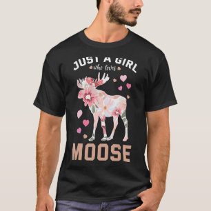 T-shirt Moose Elk Deer Fleur Floral Ventilateur animal
