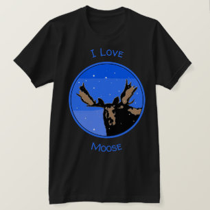 T-shirt Moose en hiver - Art original de la faune