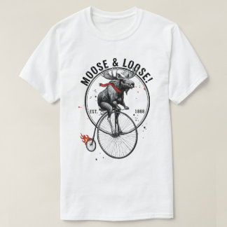 T-shirt "Moose & Loose" Vintage Biker Wildlife Graphic