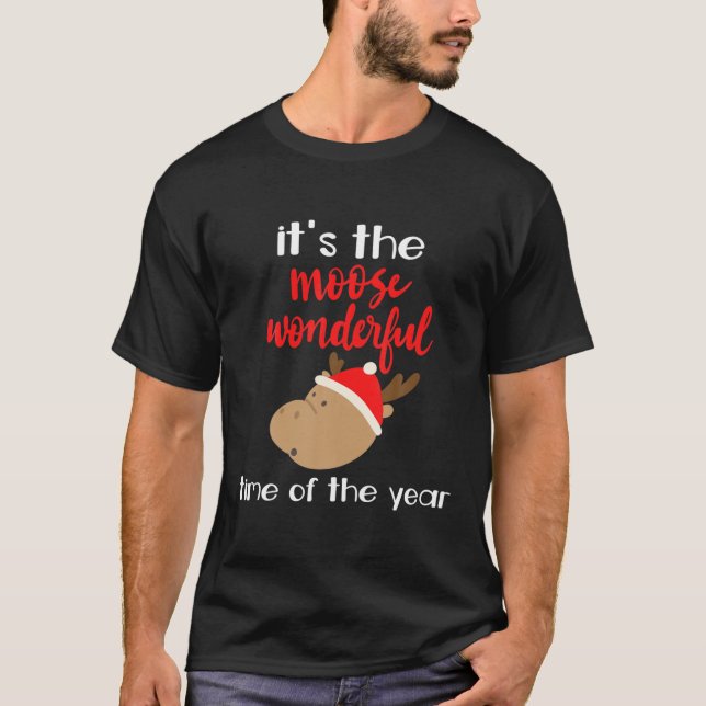 T-shirt Moose Lover Moose Hunter Holiday Gift Funny Christ (Devant)