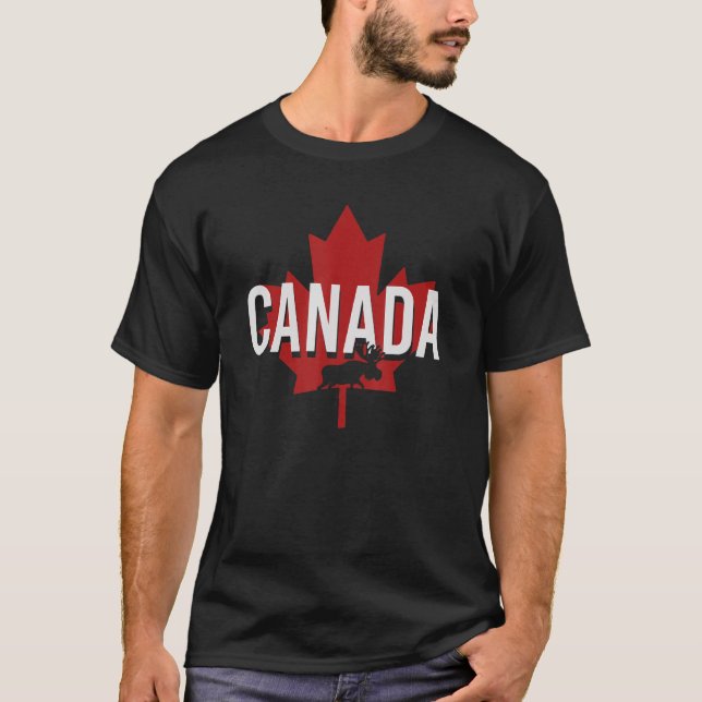 T-shirt Moose Maple Leaf Canada Patriotique canadien Canad (Devant)