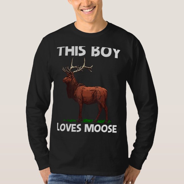 T-shirt Moose Pour Garçons Elk Cerf Animal Moose (Devant)
