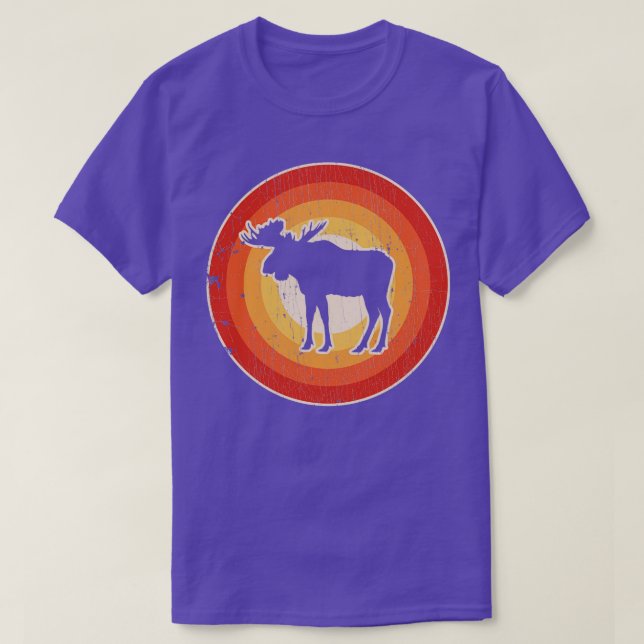 T-shirt Moose Sunset Rétro pour Hommes Femmes Garçons Fill (Design devant)