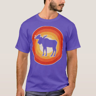 T-shirt Moose Sunset Rétro pour Hommes Femmes Garçons Fill