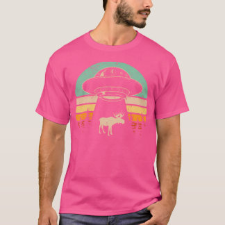 T-shirt Moose Ufo Enlèvement Alien Navire spatial Enlevant