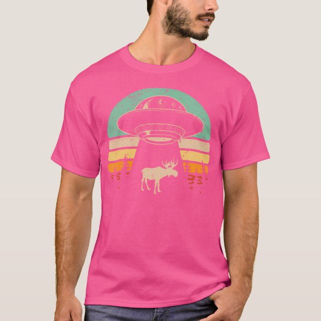 T-shirt Moose Ufo Enlèvement Alien Navire spatial Enlevant (Devant)