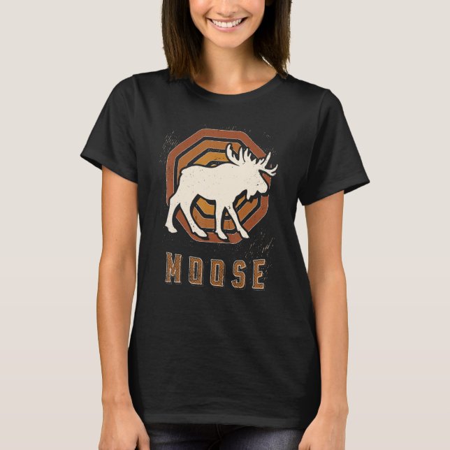 T-shirt Moose Vintage Retro classique amour animal (Devant)