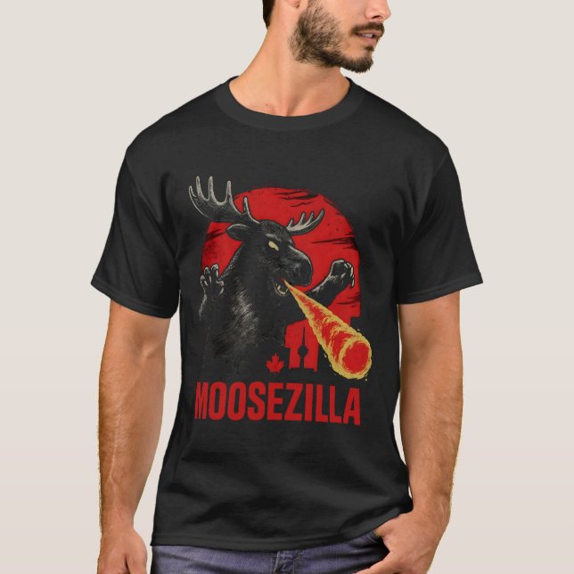 T-shirt Moosezilla Moose Godzilla (Devant)