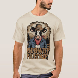 T-shirt Moowdy Partner Funny Pays Western Cow Vintage