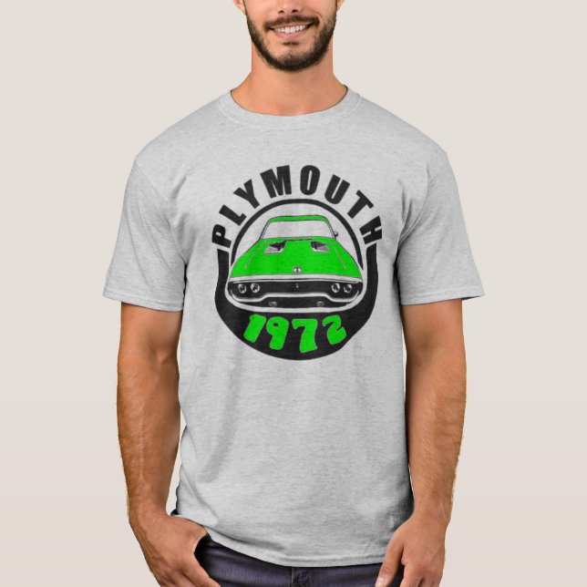 T-shirt Mopar - 1972 Plymouth Roadrunner Limelight Green (Devant)