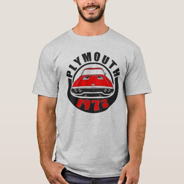 T-shirt Mopar - 1972 Plymouth Roadrunner Tor Red (Devant)