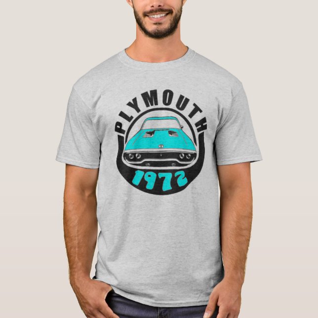 T-shirt Mopar - Plymouth Roadrunner 1972 Petty Blue (Devant)