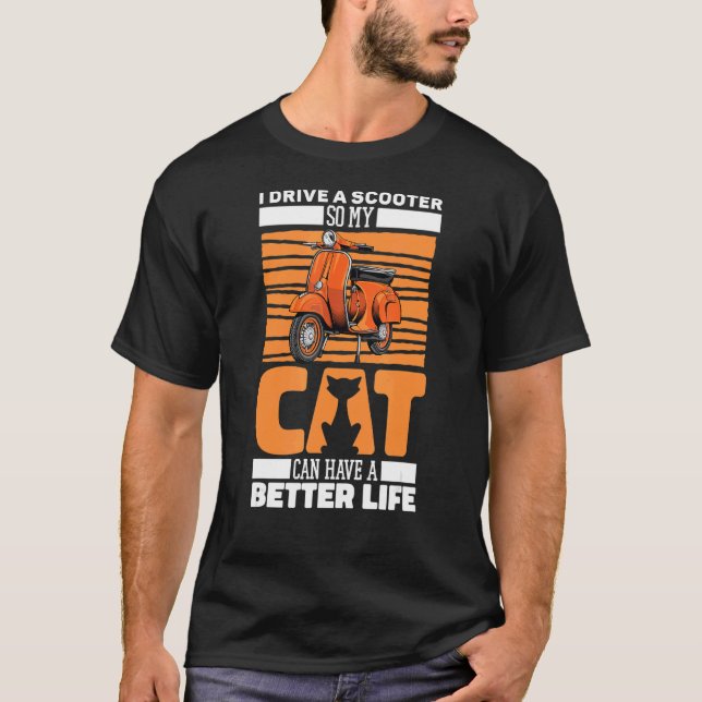 T-shirt Moped Chat - Moto Scooter Vélo (Devant)