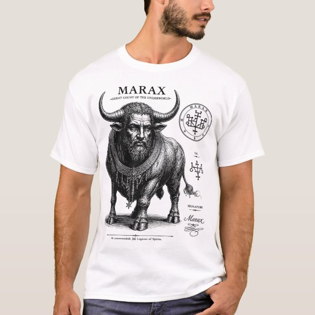 T-shirt Morax Taureau des Secrets, Visage de Sagesse (Devant)