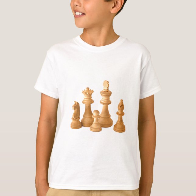 T-shirt Morceaux d'échecs en bois (Devant)