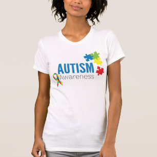 T-shirt Morceaux et ruban de puzzle de sensibilisation sur
