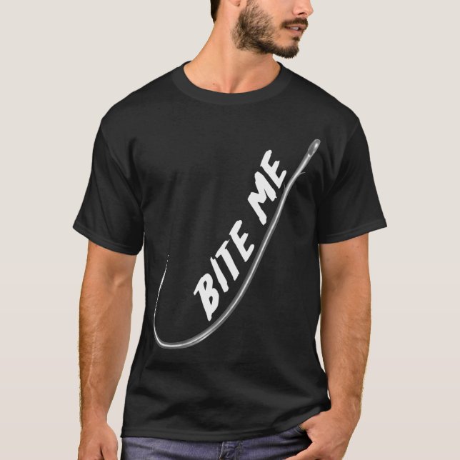 T-shirt MORDEZ-MOI - Pêche (Devant)