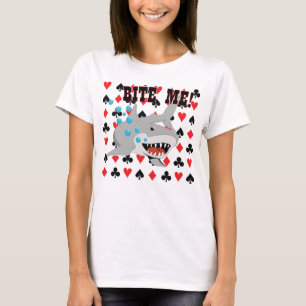 T-shirt Mordez-moi requin de carte