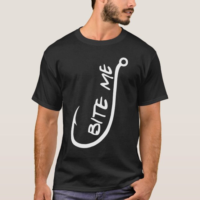 T-shirt Mords Moi  Pêche Drôle (Devant)