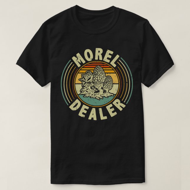T-shirt Morel Dealer Retro Morel Chasse aux champignons Re (Design devant)