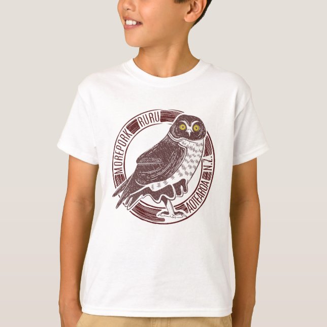 T-shirt Morepork Ruru Oiseau néo-zélandais (Devant)