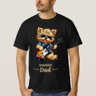 T-shirt Morkie Dad Rock Star Guitar Dog Gift