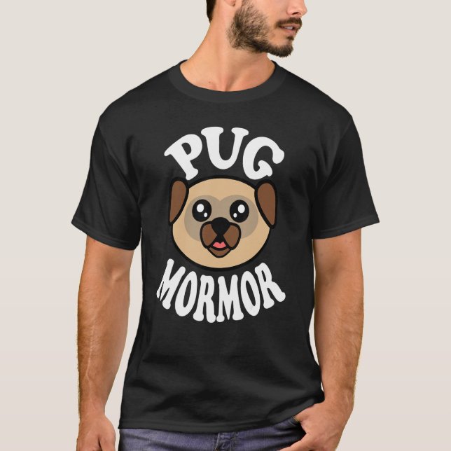 T-shirt Mormor de pug mignon (Devant)