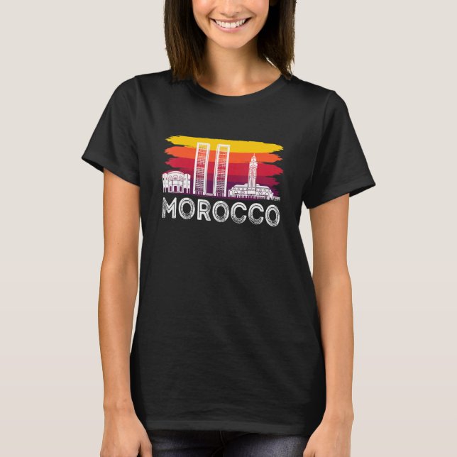 T-shirt Moroccans Tourist Morocco Skyline Africa Gibraltar (Devant)