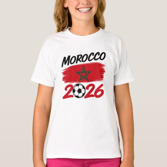 T-shirt Morocco 2026 Soccer Fan Football Supporter Pride  (Devant)
