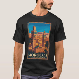 T-shirt  Morocco Desert Illustration Travel Art Vintage