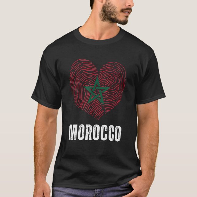 T-shirt Morocco Flag Moroccan Flag Morocco DNA Morocco Hea (Devant)