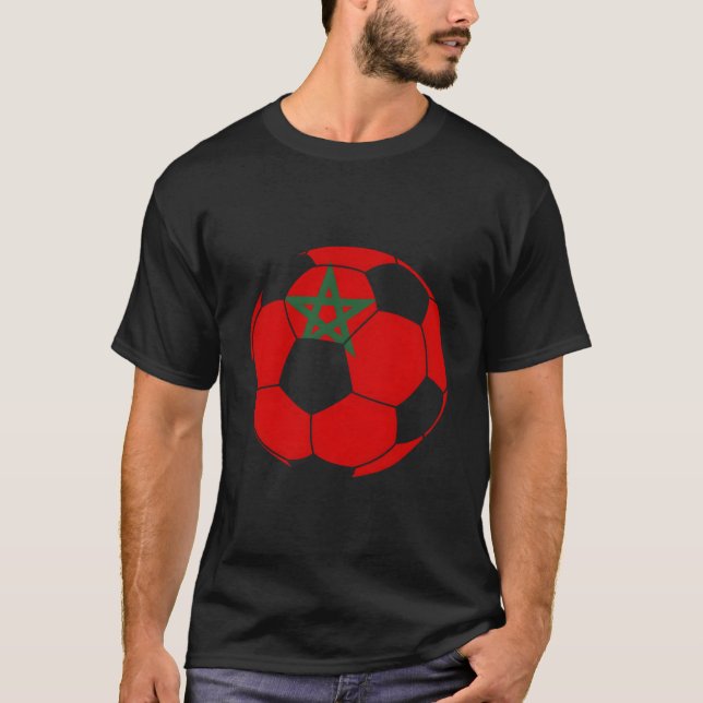 T-shirt Morocco Flag Moroccan Soccer Supporter For (Devant)