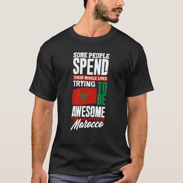 T-shirt Morocco Moroccan Morocco Flag  Quote (Devant)