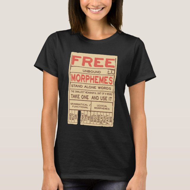 T-shirt Morphèmes libres Funny Grammar Anglais (Devant)