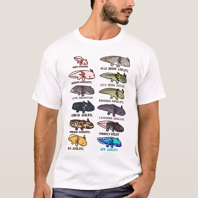 T-shirt Morphes Et Couleurs Axolotl (Devant)