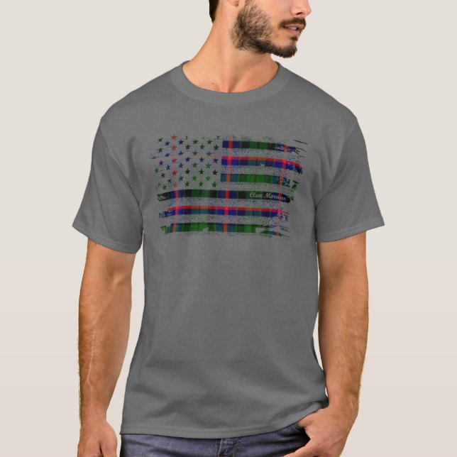 T-shirt Morrison Surnom American Flag Scottish Clan Tarta (Devant)