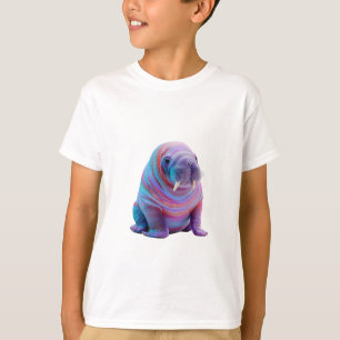 T-shirt Morseaux de rhinocéros à marbre arc-en-ciel psyché