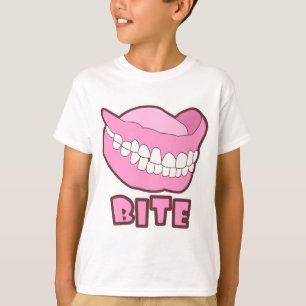 T-shirt Morsure de dentiers de dents fausses