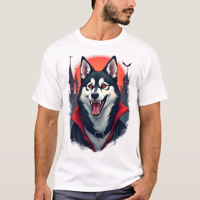 T-shirt Morsure de Husky Vampire (Devant)